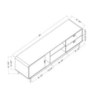South Shore - Mezzy Meuble télé avec porte et tiroirs - Chêne naturel-Robustesse assurée: conçues pour supporter jusqu’à 25 lb par tablette, les surfaces de rangement offrent une base solide pour vos équipements multimédias. Accessoires non inclus
