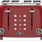 Salton - grille pain numériques NuRetro 4 tranches - cerise cosmique-6 degrés de brunissage pour un grillage précis, allant du légèrement doré au très croustillant. fonctions « réchauffer », « décongeler » et « bagel » (grille un seul côté) pour des résultats parfaits.