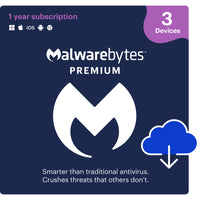 Malwarebytes Premium Bilingue - 3 appareils - Abonnement d'un an [Téléchargement]-Une adresse e-mail valide doit être fournie lors du paiement