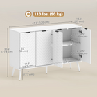 HOMCOM - Buffet moderne 47 po avec portes de rangement multiples - blanc-Peut être utilisé comme meuble bar à café, desserte de salle à manger ou meuble TV 