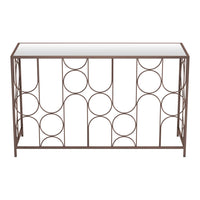 Zuo - Convale Console Table - Bronze-Plateau de forme rectangulaire en verre miroir