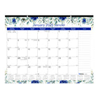 Blueline - 2025 Calendrier sous-main mensuel Floral 17 po x 22 po - Bilingue-12 mois: janvier 2025 à décembre 2025