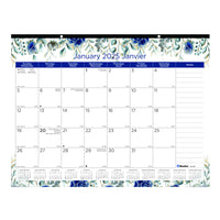 Blueline - 2025 Calendrier sous-main mensuel Floral 17 po x 22 po - Bilingue-12 mois: janvier 2025 à décembre 2025