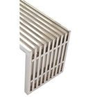 Modway - Gridiron Médium Acier inoxydable Banc - Argent-Construction en acier inoxydable