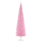 HOMCOM - Sapin de Noël artificiel 7' mince - décoration de fête - rose-Arbre de Noël artificiel de 7 pieds de haut dans un style d'arbre réaliste 