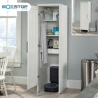 Sauder - Meuble de rangement pour aspirateur robot HomePlus - Blanc doux-La conception à fond ouvert permet au disque d'aspiration d'accéder facilement à la station de charge/d'accueil