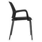 Offices to Go - Fauteuil d’invité rembourré Eor - Noir-Assise profilée à bord semi-arrondi qui soutient efficacement le bassin et les hanches dans une position confortablement équilibrée, réduisant la pression au niveau des genoux et vous permettant de demeurer assis plus longtemps en tout confort