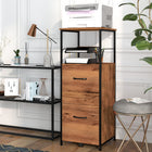 Vinsetto - Classeur vertical pour documents Letter/A4 avec barres de suspension - brun rustique-Deux tiroirs avec barres de suspension réglables pour contenir des dossiers format Lettre et A4 
