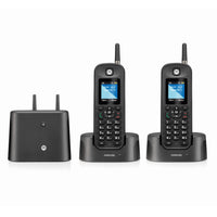 Motorola - Téléphone sans fil extérieur O2 avec répondeur - Noir - Paquet de 2-Totalement à l'épreuve de la poussière : Ne vous inquiétez jamais des petites particules endommageant votre téléphone (IP67 nominale)
