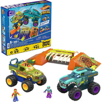 MEGA - Hot Wheels Monster Trucks-Tremplin Osseux Chocs et Fracas-Coffret-Coffret de construction Mega Tremplin Osseux Chocs et Fracas de 332pièces, inspiré des spectacles HotWheels Monster Trucks.