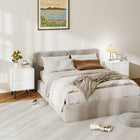 HOMCOM - Table de chevet avec tiroirs à ouverture par pression - blanc - lot de 2-Tiroirs à ouverture par pression pour une utilisation quotidienne sans poignée, fluide et sûre