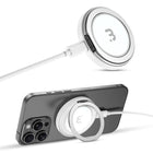 MyBat - Chargeur sans fil magnétique DockIt 360° + Support bague - Blanc-Fixation magnétique intégrée - Alignement fluide et maintien solide sur l’arrière de l’appareil pour une utilisation simplifiée