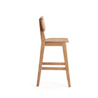 Manhattan Comfort - Versailles tabouret de comptoir style industriel 15,75" - nature - lot de 2-Comprend un repose-pieds en bois de frêne