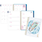 Cambridge - Agenda hebdomadaire/mensuel feuille bleue EttaVee 2024-2025 - 5 1/2 po x 8 1/2 po - bleu - anglais-12 pages mensuelles avec onglet pour passer rapidement à n'importe quelle date