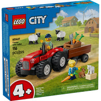 LEGO - City Great Vehicles Tracteur agricole rouge avec remorque et mouton - 116 pièces-Tracteur agricole rouge LEGO avec remorque et ferme de moutons, à partir de 4 ans