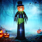 Outsunny - Citrouille gonflable 8pi Halloween avec chapeau - affichage LED-Brancher pour installer 