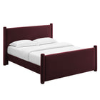 Modway - Rael Performance Velvet Lit de plateforme complet, Mûrier-6