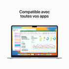 Apple - 15,3 po Portatif MacBook Air, M2, SSD 256 Go, Mémoire unifiée 8 Go, Argent, Anglais-Écran Liquid Retina 15,3 po avec luminosité de 500 nits et gamme de couleurs étendue P3, pour des présentations soignées et des détails saisissants