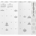 DateWorks - Planificateur de poche mensuel Argent pailleté 2025-2026 - 3,5 po x 6,5 po - Bilingue-En couleur sur chaque page