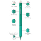 uni-ball - Stylos rétractables à gel effaçable - 0,7 mm - couleurs professionnelles - paquet de 4-Rose, Bleu ciel, Verte, Violette