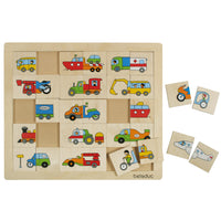 Beleduc - Puzzle de transport associer et mélanger - Ensemble de 30-Favorise le développement de la mémoire et la créativité