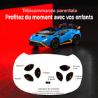 Gyrocopters - Voiture électrique pour enfants sous licence Lamborghini - Double moteur 12 V - Avec musique et télécommande - Bleu-Garantie limitée du fabricant de 90 jours