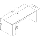 Bureau crédence Bush Business Furniture Studio C - 72 po de largeur x 24 po de profondeur - blanc (SCD372WH)-Conforme aux normes ANSI/BIFMA en matière de sécurité et de performance