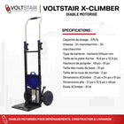 Voltstair - X-Climber Chariot Électrique Monte-Escaliers - Capacité 375 Lb-Fonction à deux vitesses : 24 ou 34 marches par minute pour efficacité et stabilité