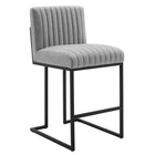 Modway - Indulge Chenal Touffé Tissu Tabouret de comptoir - Gris clair-Tabouret à touffe en canal