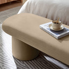 Modway - Orla Performance Velvet Banc - Taupe-Glissières de plancher sans marquage
