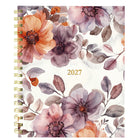 Blueline - Agenda Mensuel 17 Mois D’Août À Décembre - 9 1/4 po H x 7 1/4 po l - Motif Floral - Bilingue-Reliure à double spirale dorée, couverture rigide en deux pièces