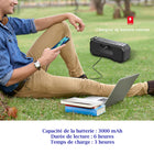 MyBat - Enceinte d'extérieur sans fil, portable, robuste et étanche - Noir-Autonomie prolongée : Jusqu’à 6 heures de lecture continue avec une seule charge.