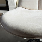 Homy Casa - Chaise de bureau ergonomique avec tissu chenille - Beige ivoire-Base fixe, sans roues, pour protéger les sols délicats