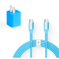 LOGiiX - Vibrance Kit de charge - Turquoise-Kit de charge coloré et compact pour appareils USB Type-C