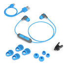 JLab Jbuds Pro Écouteurs Sans Fil, Bleu / Gris-Pilotes haute performance en titane