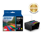 Epson - Cartouches d’encre 220 - Noir Grande Capacité/Couleur standard CMJ-Manipulation sans souci - impressions résistantes au maculage, à la décolouration et à l’eau