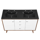 Modway - Transmit Double évier 48" Vanette de salle de bain - Noir noyer-8
