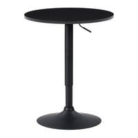 CorLiving - Table de salle à manger à piédestal réglable - Ronde - Noir-Hauteur réglable de 25 "à 35,75"