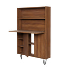 Nexera - Bureau mural Slim, Noyer-Facile et rapide à monter, ce meuble de la collection Slim nécessite d'être fixé au mur