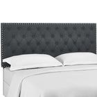Modway - Helena Touffe Tissu de lin rembourré Tête de lit complète / Queen, Gris-Tissu doux en tissu de lin