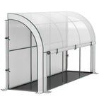 Outsunny - Serre tunnel à pied 6,6 pi x 10 pi x 6,5 pi- Le design adossé au mur augmente l'utilisation de l'espace et réduit l'impact du vent
