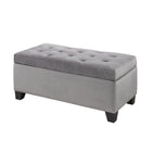 Brassex - Aiden Ottoman de rangement - gris-Dessus généreusement rembourré