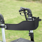 HOMCOM - Déambulateur pliant avec grand siège, dossier et sac - noir-Structure en aluminium légère et stable avec certification FDA 