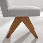 Modway - Lyra Tissu Boucle Fauteuil d’appoint de la salle à manger Ensemble de 2 - Gris clair-Rembourrage en mousse dense