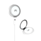 MyBat - Chargeur sans fil magnétique DockIt 360° + Support bague - Blanc-Charge sans fil rapide 15 W - Compatible avec tout appareil Qi pour une charge efficace et stable