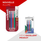 uni-ball - Stylos gel effaçables - 0,7 mm - Couleurs professionnelles - paquet de 4-7
