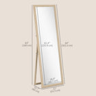 HOMCOM - Miroir rectangulaire pleine longueur - 21 po l x 64 po H - marron-Verre haute définition offrant un reflet d’une clarté cristalline, donnant une impression d’espace plus grand 