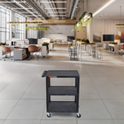 Luxor - Chariot utilitaire à trois plateaux plats de 34" H Luxor ENDURA - 24" L x 18" P - noir-7