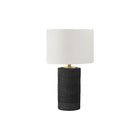 Monarch Specialties - Luminaire - 24 po H Lampe De Table - Résine Noire - Abat-Jour Ivoire / Crème - Contemporain-Invitez le style audacieux et à la mode dans votre salon, votre bureau ou votre chambre avec cette l lampe de table contemporaine de forme cylindrique et d'une hauteur de 24 pouces est dotée d'une base en résine noire texturée et d'un abat-jour en tissu ivoire, fini avec un finial rond doré sur le dessus