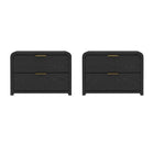 Manhattan Comfort - Table de nuit moderne Grace 28" à 2 tiroirs - Noir et Or - Lot de 2-Table de nuit moderne pour chambre et salon lot de 2